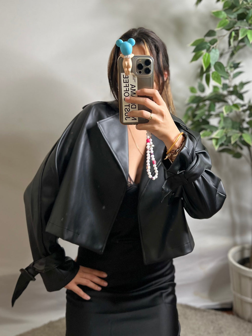 Veste en cuir courte oversize Modine Studio