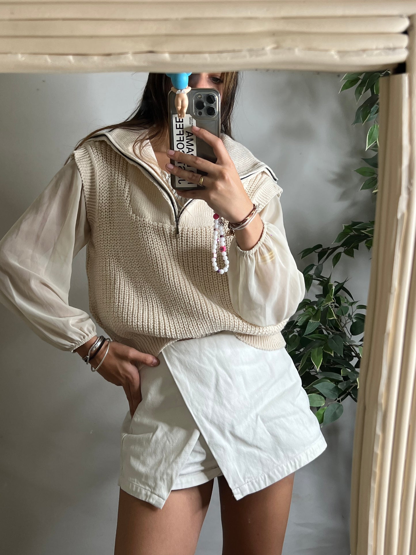 Pull sans manches à zip