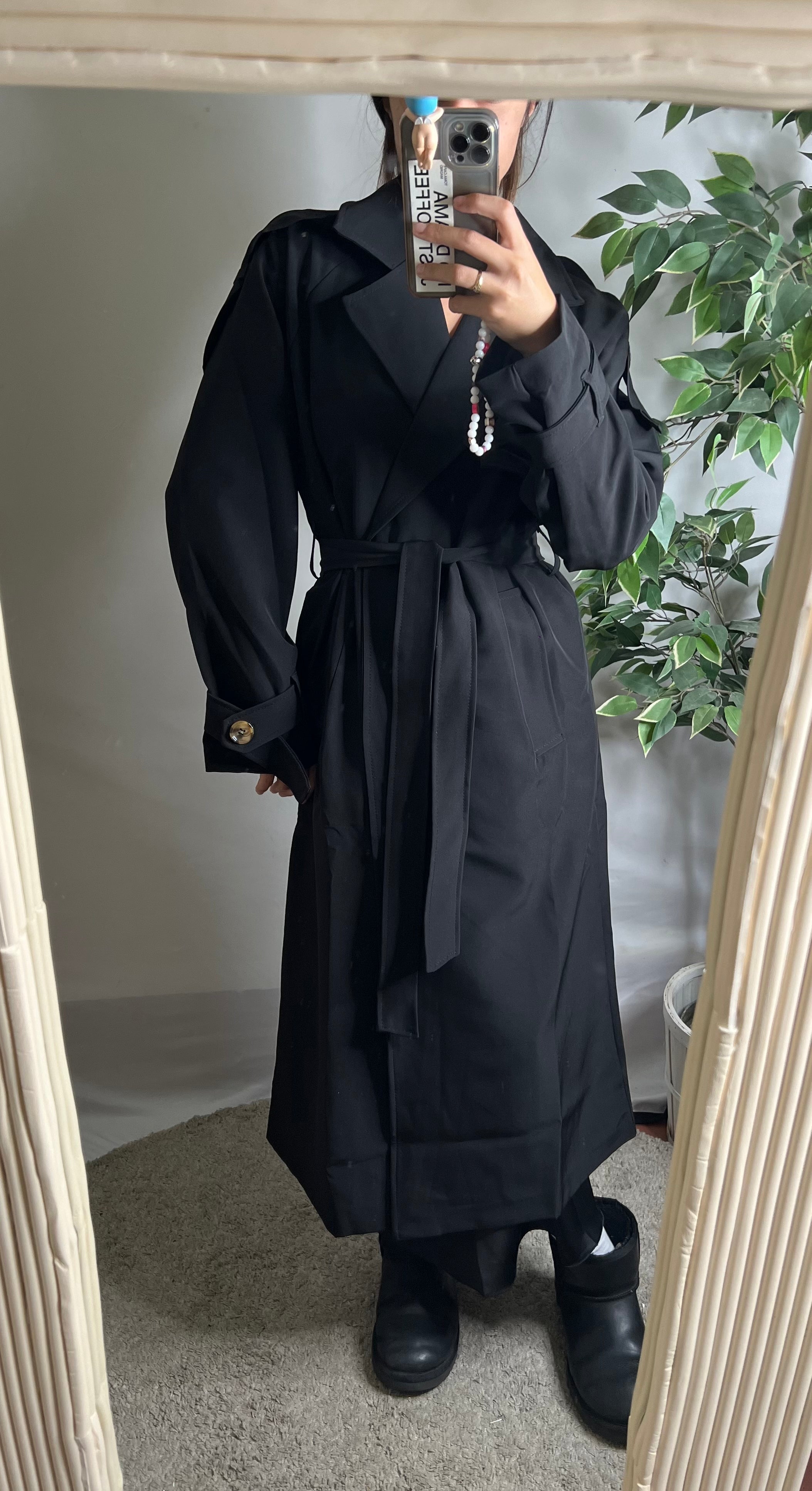 Trench long noir Modine Studio