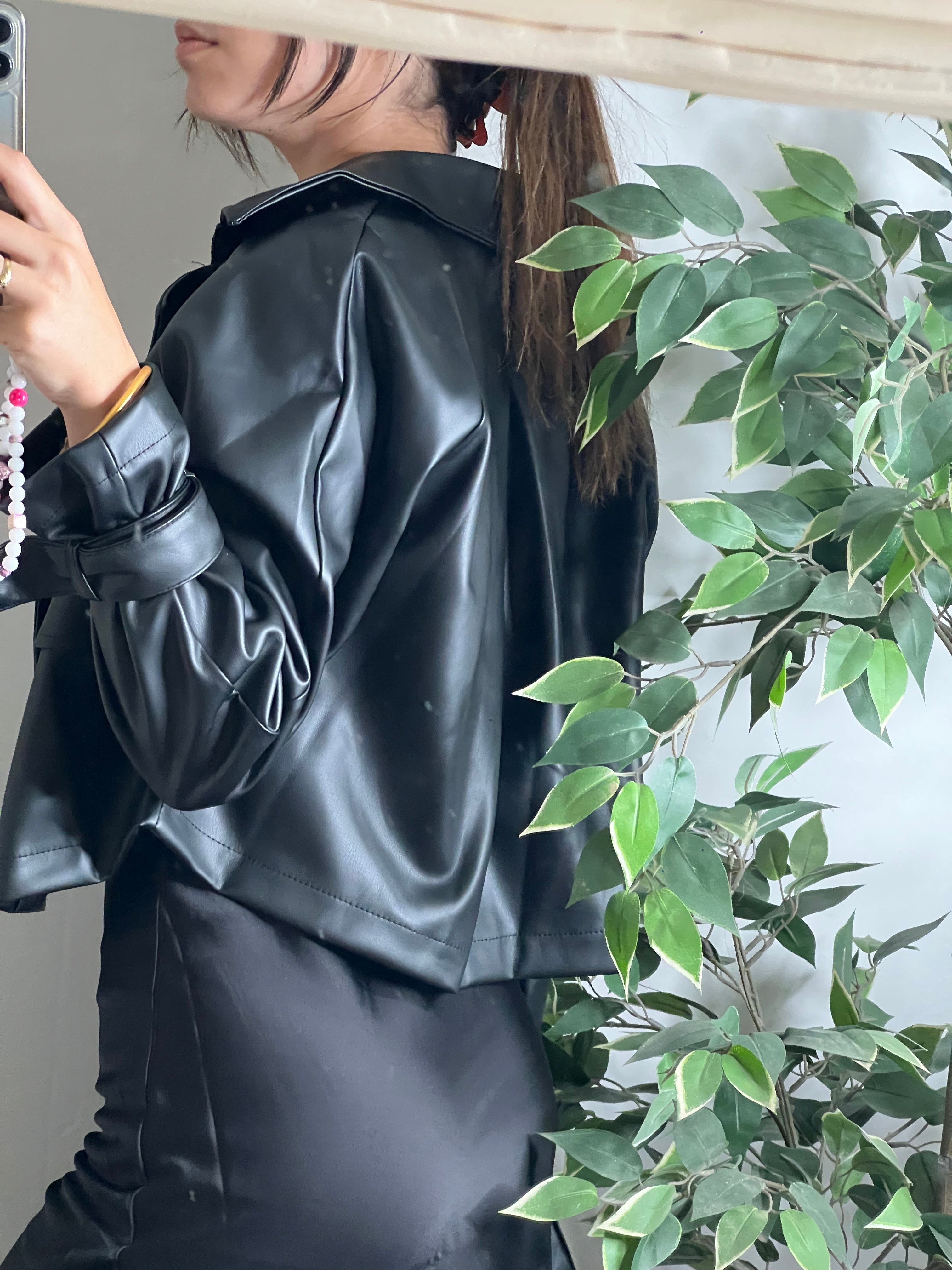 Veste en cuir courte oversize Modine Studio