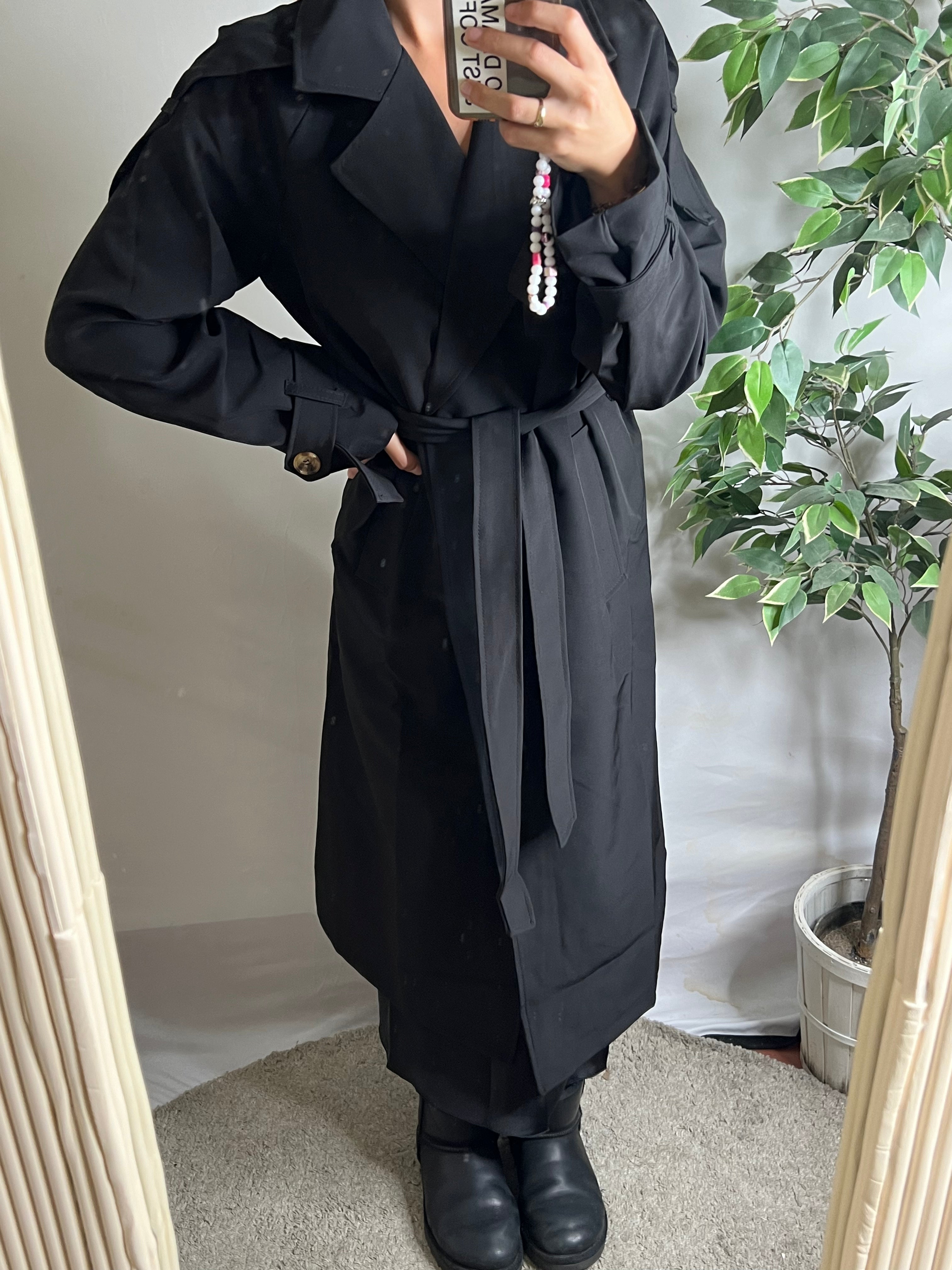 Trench long noir Modine Studio