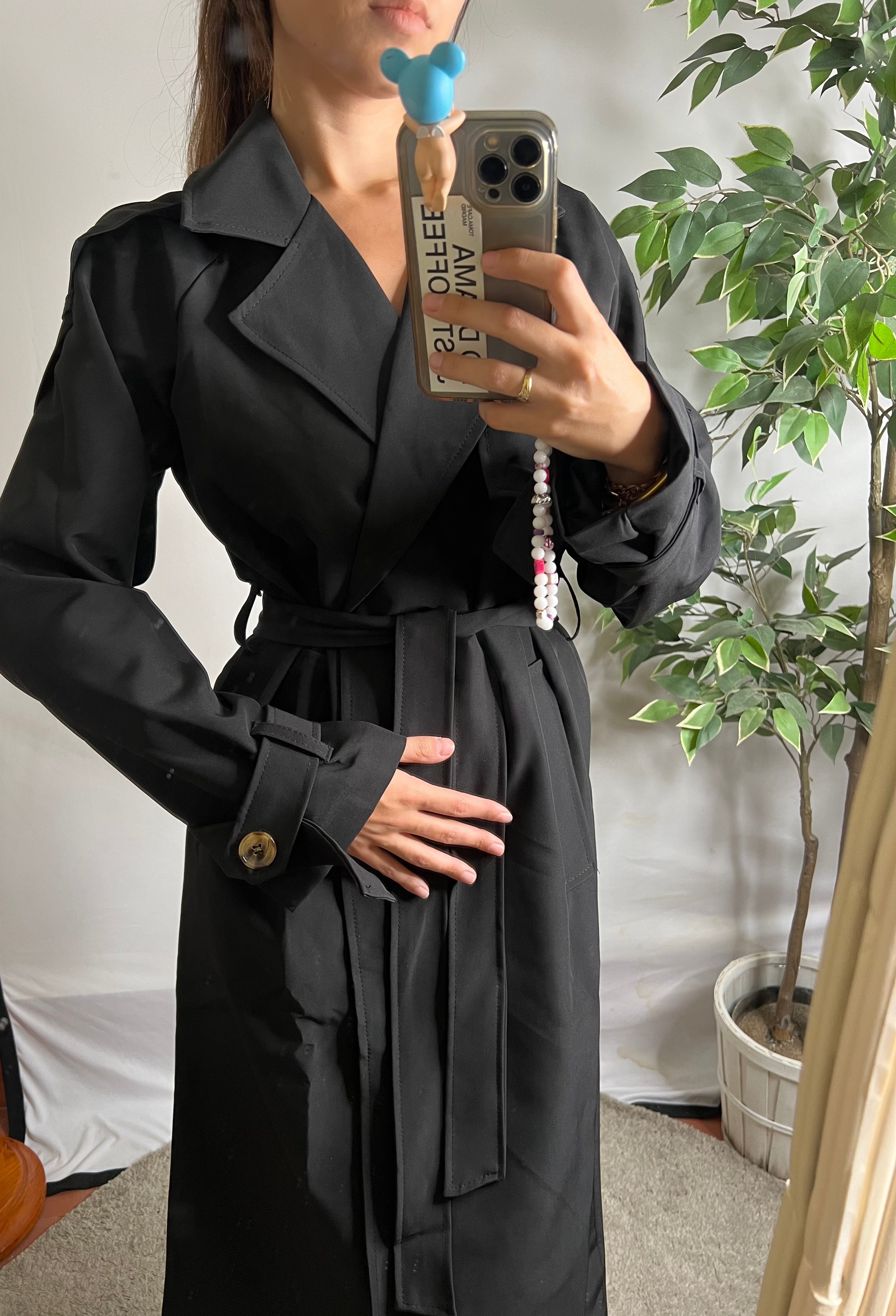 Trench long noir Modine Studio