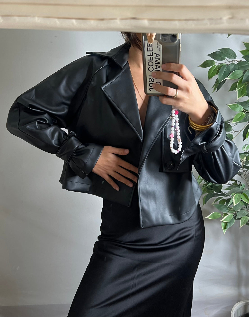 Veste en cuir courte oversize Modine Studio