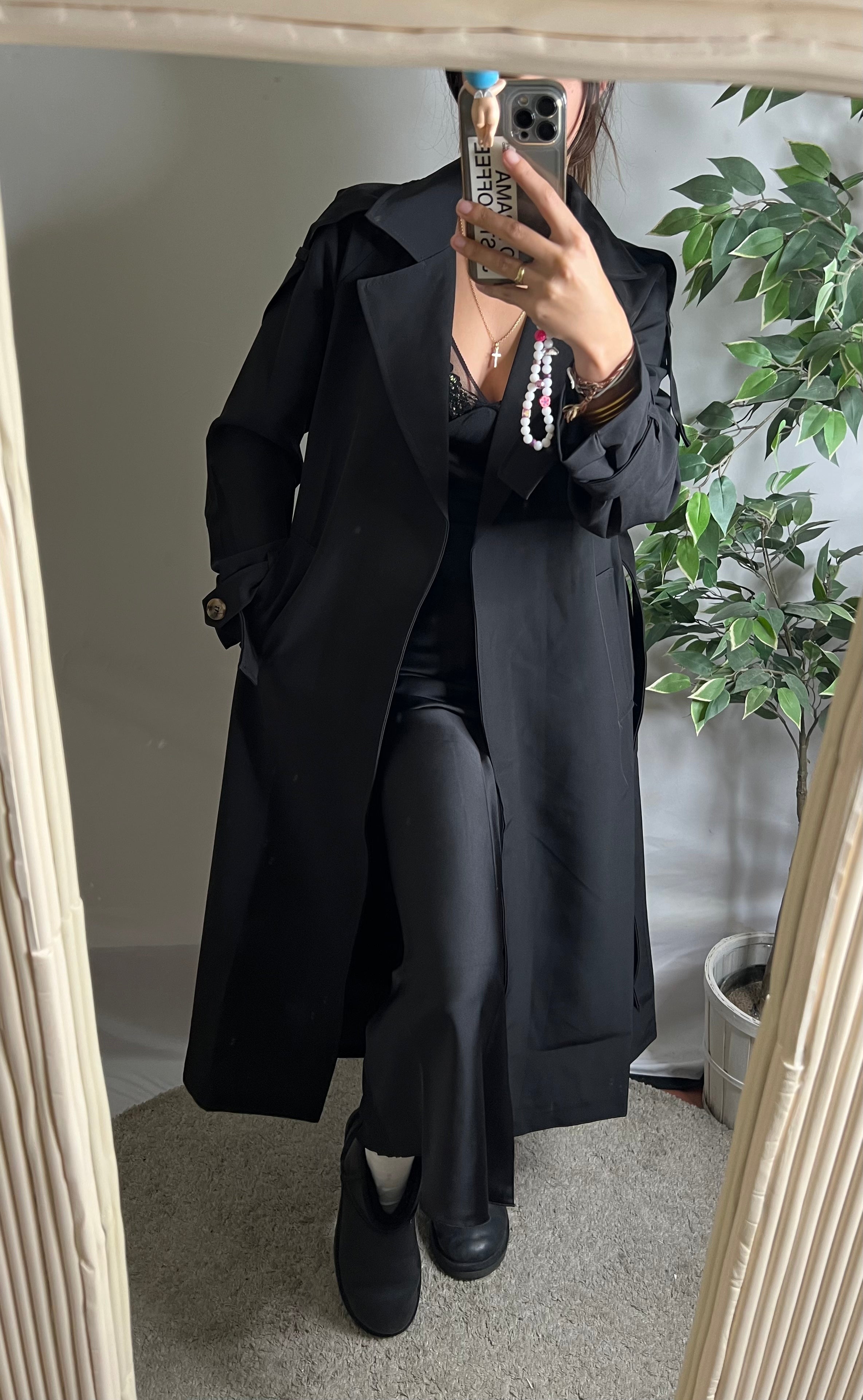 Trench long noir Modine Studio