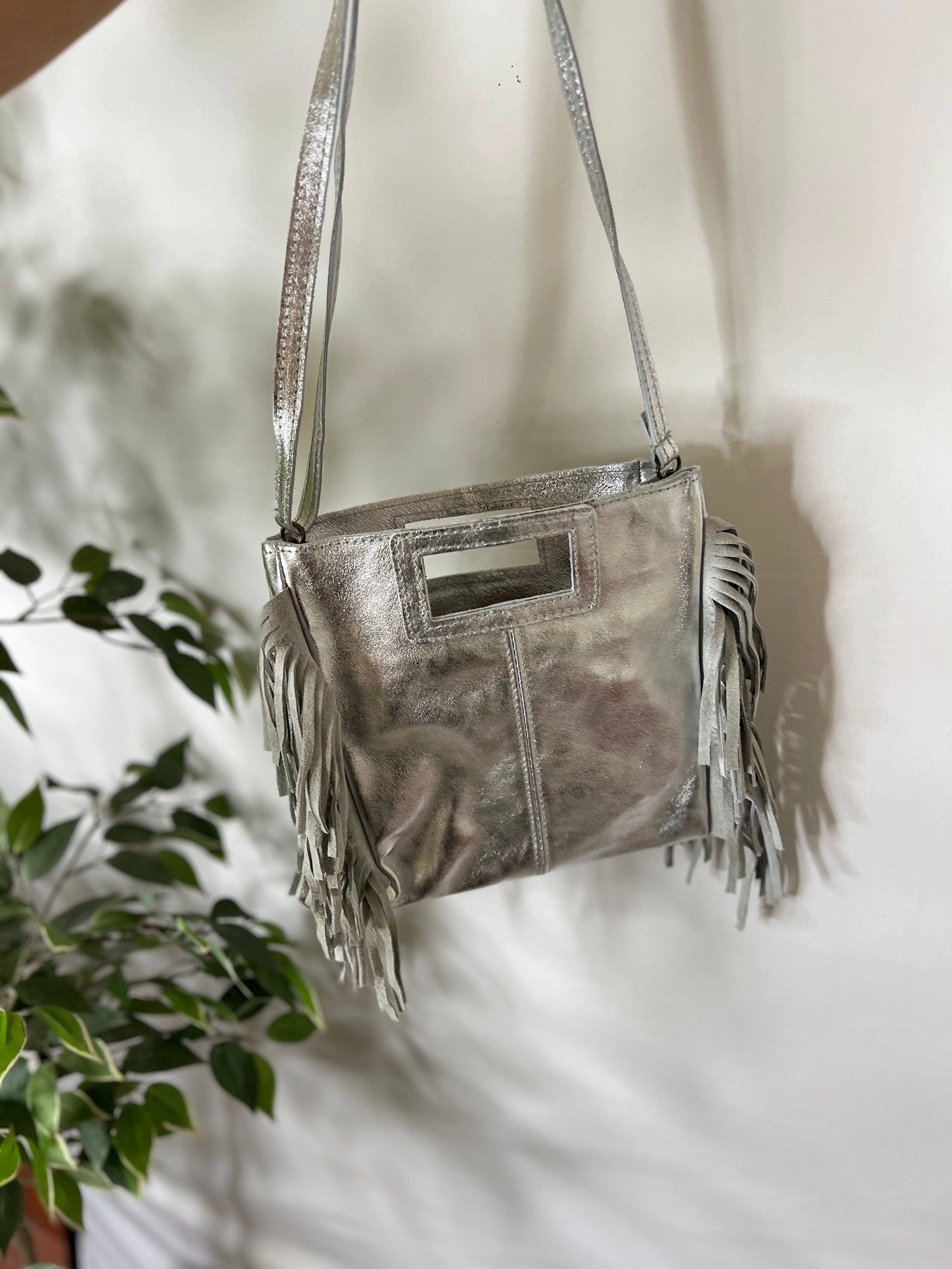 Sac Velvet Argenté à franges - Modine Studio