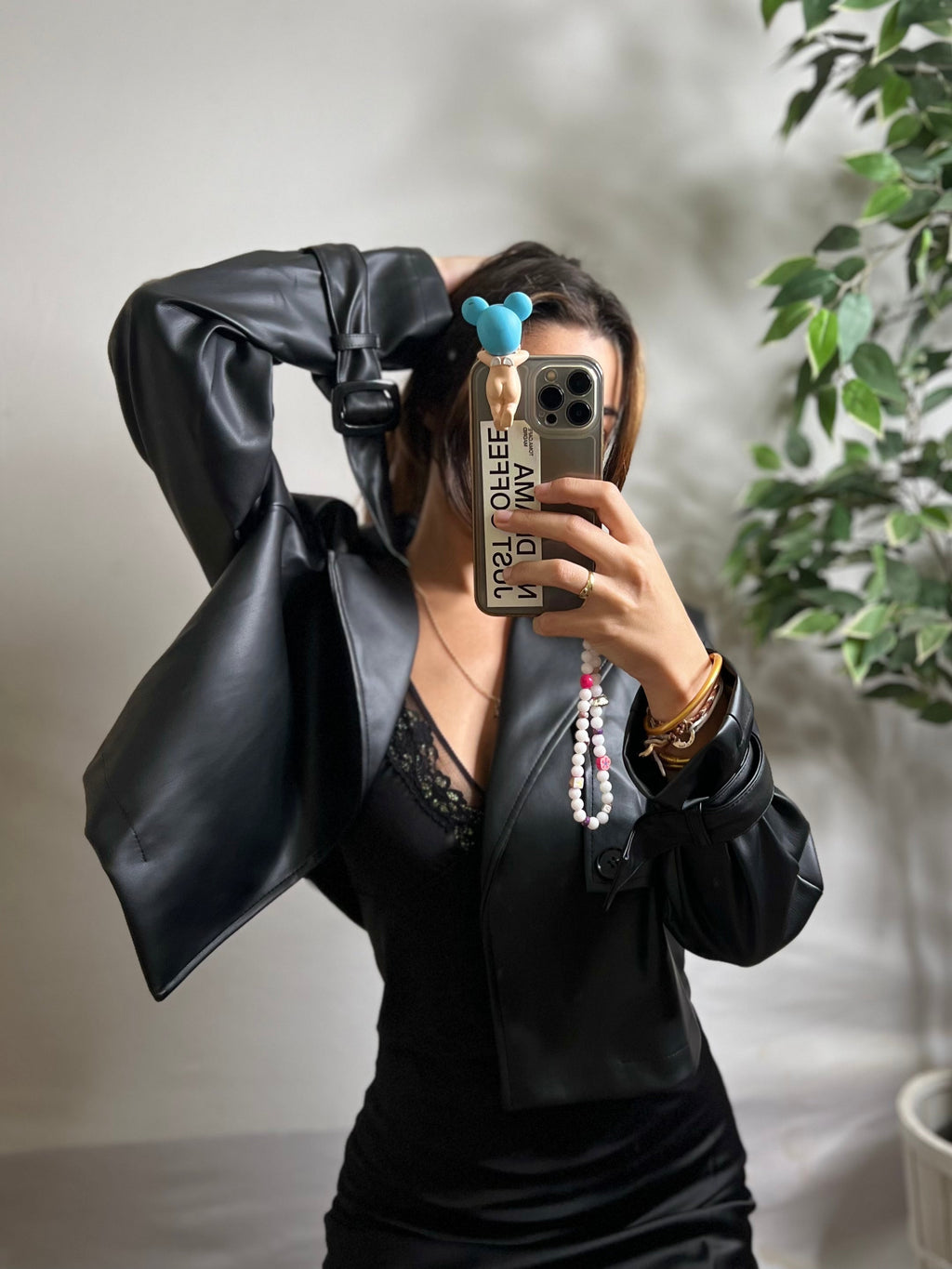 Veste en cuir courte oversize Modine Studio